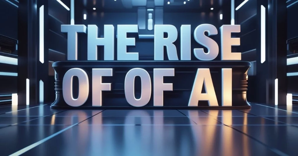 The Future of Digital Marketing in Thailand: Trends to Watch in 2025 1 Futuristic AI concept with bold text "The Rise of AI