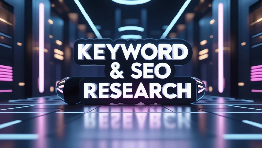 How to Create a Content Strategy That Drives Traffic and Leads 4 Keyword & SEO Research – Cyber-inspired glowing text design