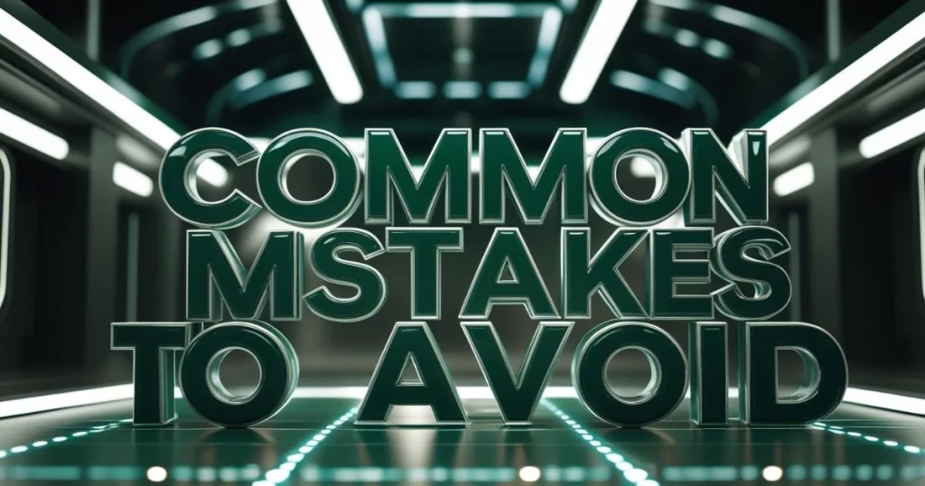 How to Build a High-Converting Landing Page for Your Business in Thailand 4 Glowing text reading "Common Mistakes to Avoid" in a high-tech digital setting.