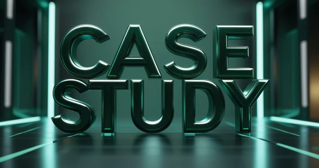 How to Build a High-Converting Landing Page for Your Business in Thailand 5 3D-style futuristic text displaying "Case Study" in a green-lit digital environment.