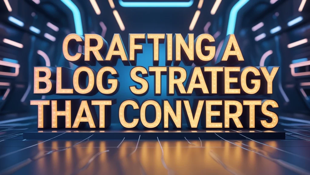 How to Create a Content Strategy That Drives Traffic and Leads 5 Crafting a Blog Strategy That Converts – Bright, illuminated text in a digital space