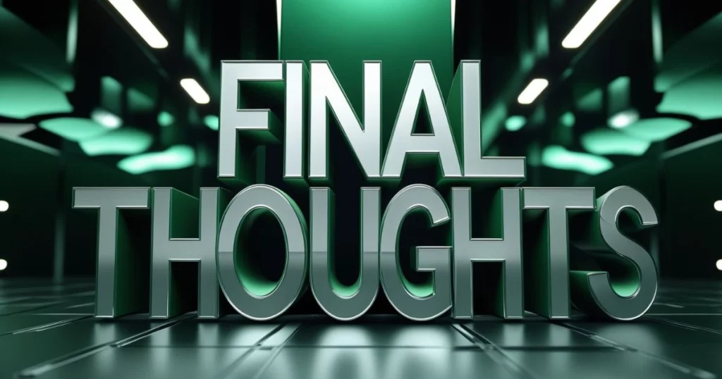 How to Build a High-Converting Landing Page for Your Business in Thailand 6 Digital neon text stating "Final Thoughts" with a sleek, futuristic glow.