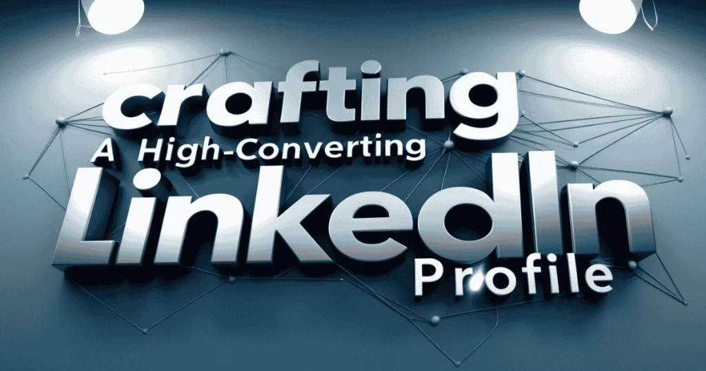 How to Use LinkedIn for Business Growth and Lead Generation 2 Modern graphic of the phrase “Crafting a High-Converting LinkedIn Profile