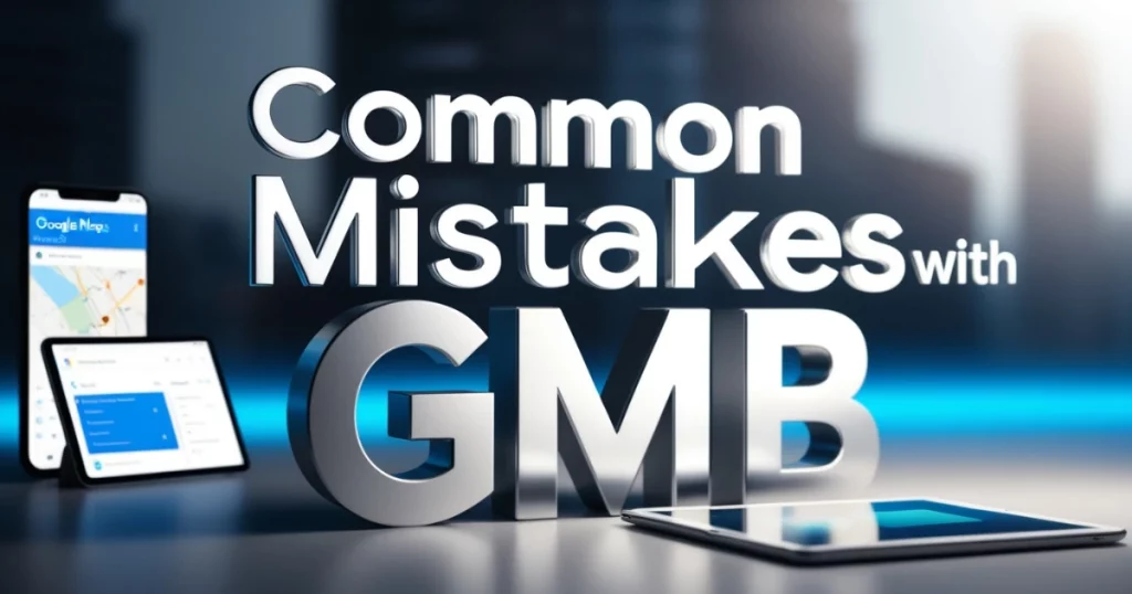 Common Mistakes with GMB" alongside mobile and tablet screens

