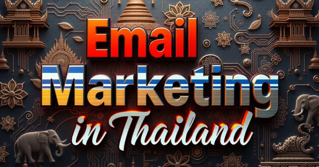 Email marketing in Thailand concept with Thai cultural elements and digital design