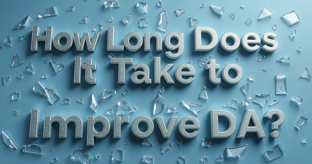 What Is Domain Authority and How Can You Improve It? 10 Timeline to improve Domain Authority depicted with broken glass effect