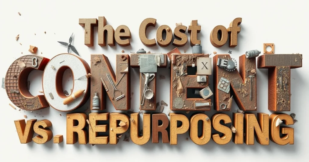 Repurposing Content for Maximum ROI: How to Extend the Life of Your Marketing Assets 1 Visual comparison of content creation costs versus repurposing efficiency