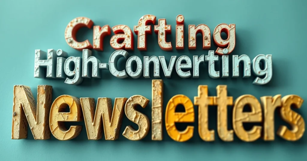 Email Marketing in Thailand: How to Build and Convert Your Subscriber List 3 Newsletter design and copywriting concept with textured letters on a teal background