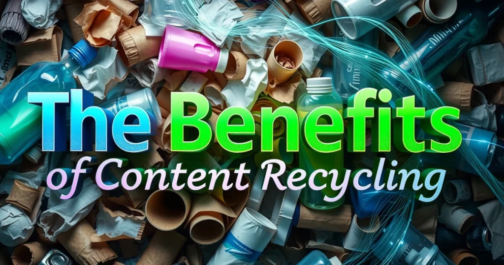 Repurposing Content for Maximum ROI: How to Extend the Life of Your Marketing Assets 3 Visual concept of content recycling using plastic and packaging imagery